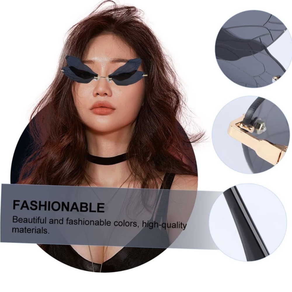 New Rimless Dragonfly Wing Sunglasses - Picture 4 of 8